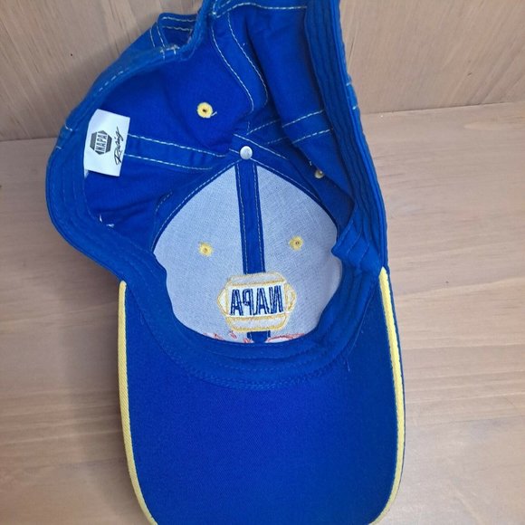 NAPA Racing Martin Truex Jr #56 Blue and Yellow Adjustable Cap Hat - Picture 6 of 7